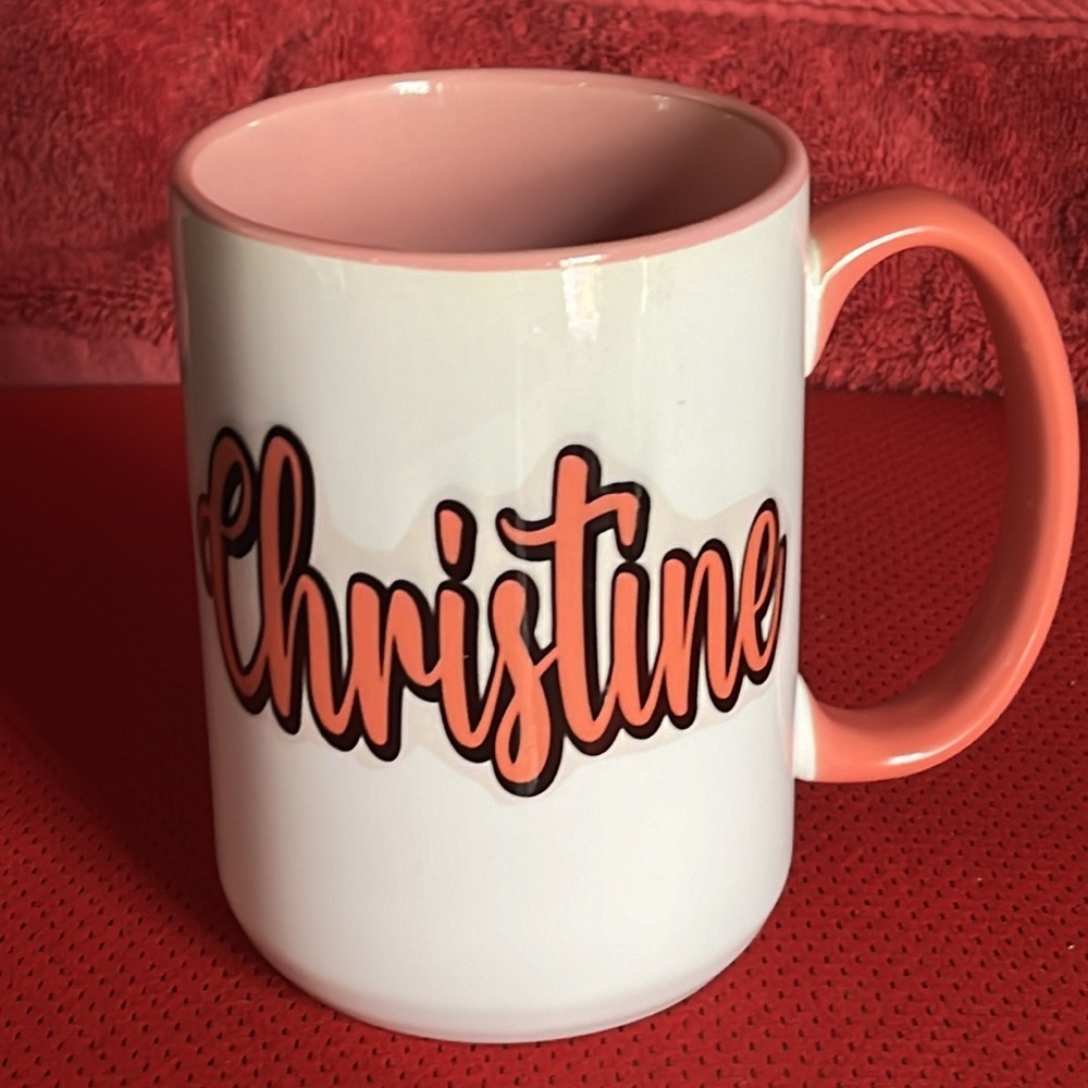 Christine Name Mug Off-White, Mauve 15 FL OZ Cricut